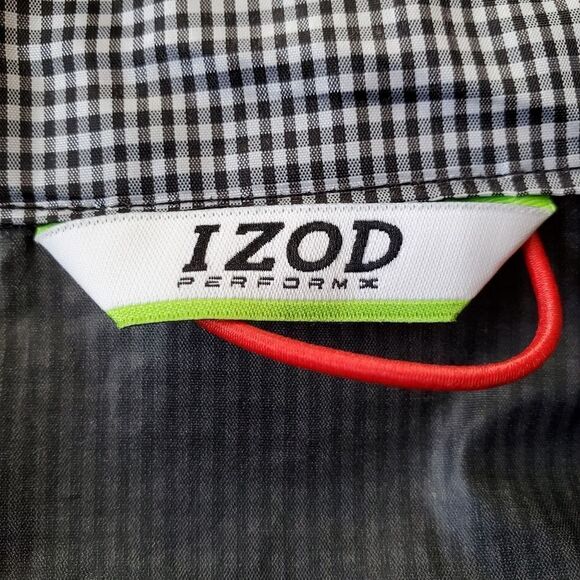 🔺️Izod PerformX Black & White Checkered Windbreaker Jacket Small - Picture 13 of 15